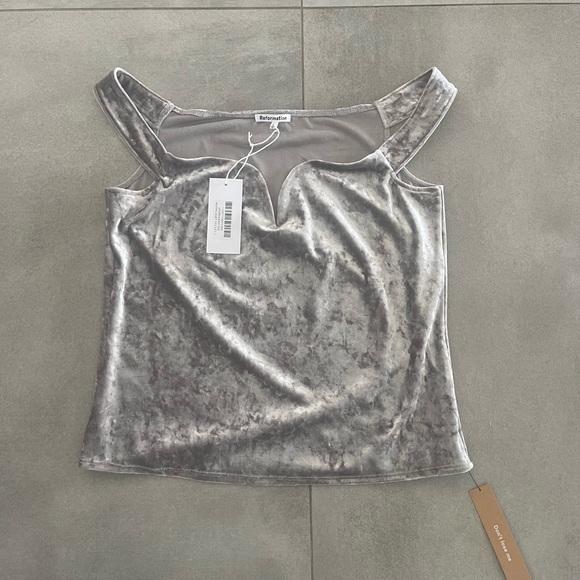 Reformation Silver Velvet camisole - Picture 1 of 2